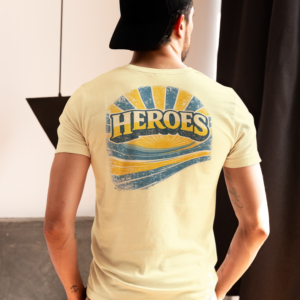 man t-shirt heroes back